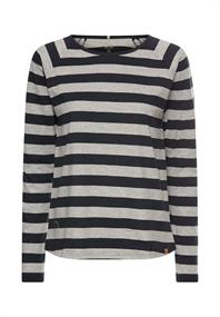 Gestreiftes Langarmshirt mit Raglanärmeln caviar