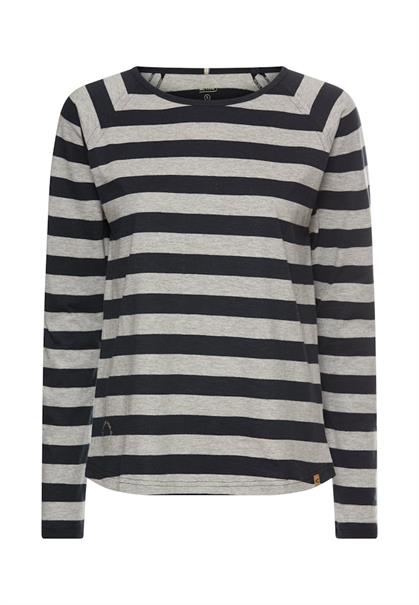Gestreiftes Langarmshirt mit Raglanärmeln caviar