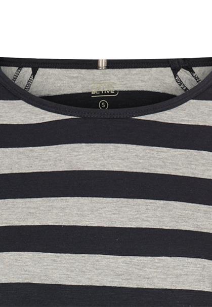 Gestreiftes Langarmshirt mit Raglanärmeln caviar
