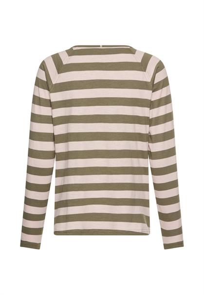 Gestreiftes Langarmshirt mit Raglanärmeln mauve pink