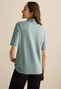 Gestreiftes Piquée Poloshirt cool salvia green