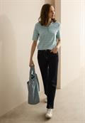 Gestreiftes Piquée Poloshirt cool salvia green