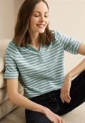 Gestreiftes Piquée Poloshirt cool salvia green