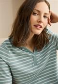 Gestreiftes Piquée Poloshirt cool salvia green