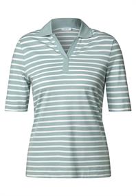 Gestreiftes Piquée Poloshirt cool salvia green
