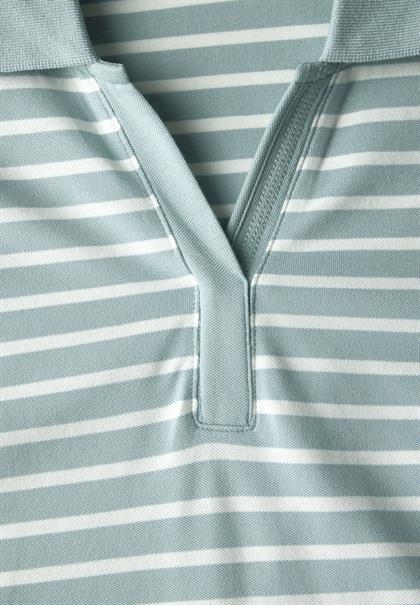Gestreiftes Piquée Poloshirt cool salvia green