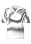 Gestreiftes Piquée Poloshirt vanilla white