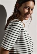 Gestreiftes Piquée Poloshirt vanilla white