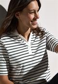 Gestreiftes Piquée Poloshirt vanilla white