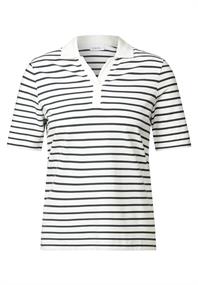 Gestreiftes Piquée Poloshirt vanilla white
