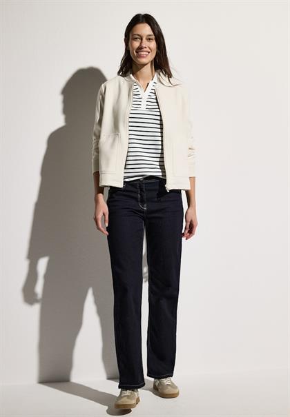 Gestreiftes Piquée Poloshirt vanilla white