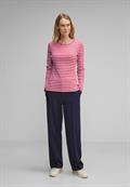 Gestreiftes Rippshirt cozy pink