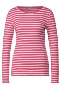Gestreiftes Rippshirt cozy pink