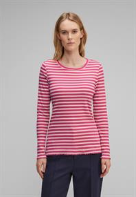Gestreiftes Rippshirt cozy pink