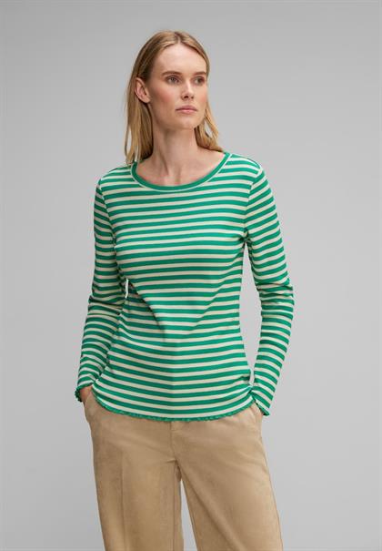 Gestreiftes Rippshirt fresh spring green