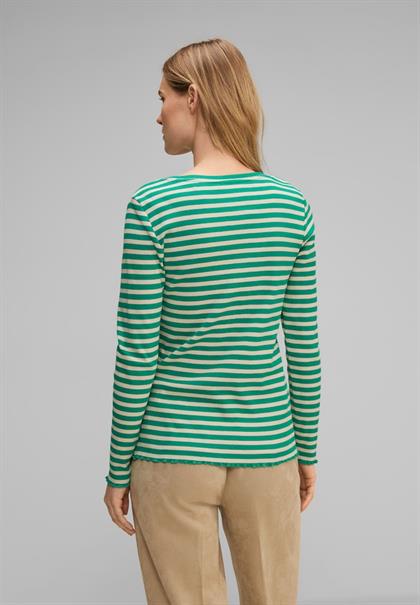 Gestreiftes Rippshirt fresh spring green