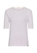 Gestreiftes Rundhals T-Shirt aus reiner Baumwolle violet milkwhite