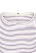 Gestreiftes Rundhals T-Shirt aus reiner Baumwolle violet milkwhite