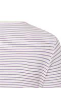 Gestreiftes Rundhals T-Shirt aus reiner Baumwolle violet milkwhite