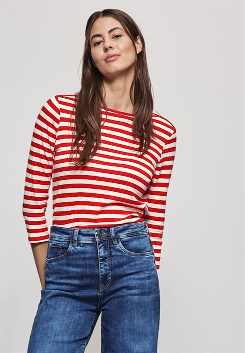 gestreiftes-shirt-mandarin-red