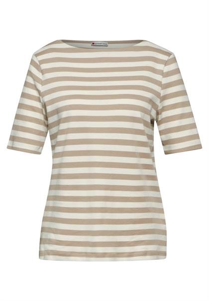 Gestreiftes Shirt smooth sand beige