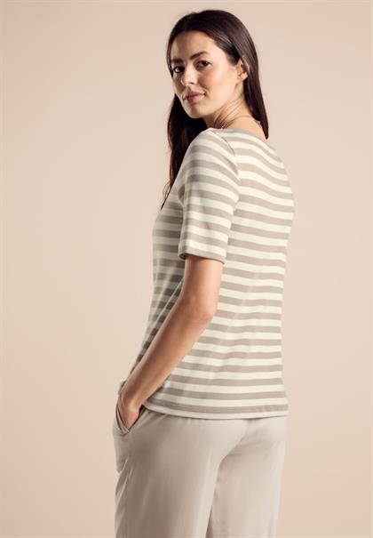 Gestreiftes Shirt smooth sand beige