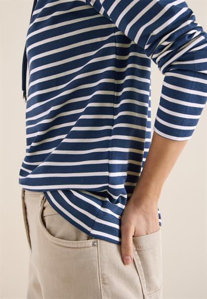 Gestreiftes Shirt sporty denim blue