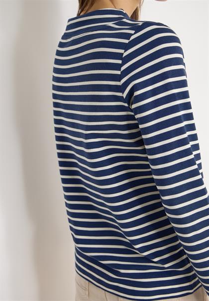 Gestreiftes Shirt sporty denim blue
