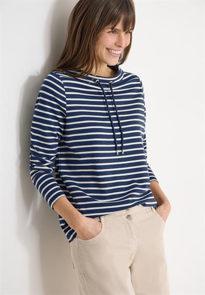 Gestreiftes Shirt sporty denim blue