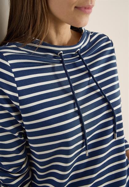 Gestreiftes Shirt sporty denim blue