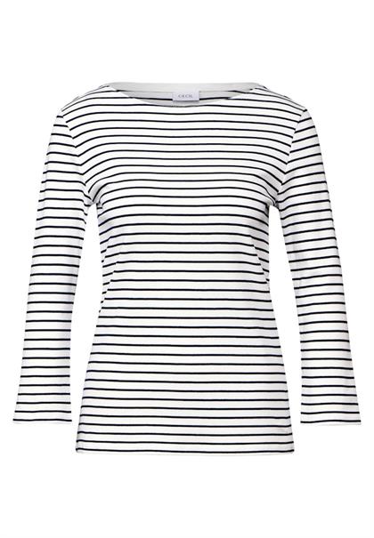 Gestreiftes Shirt vanilla white