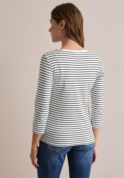 Gestreiftes Shirt vanilla white