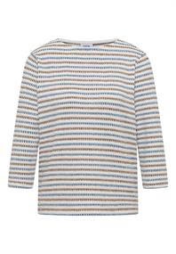 Gestreiftes Strukturshirt sporty denim blue