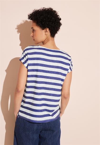 Gestreiftes T-Shirt deep water blue