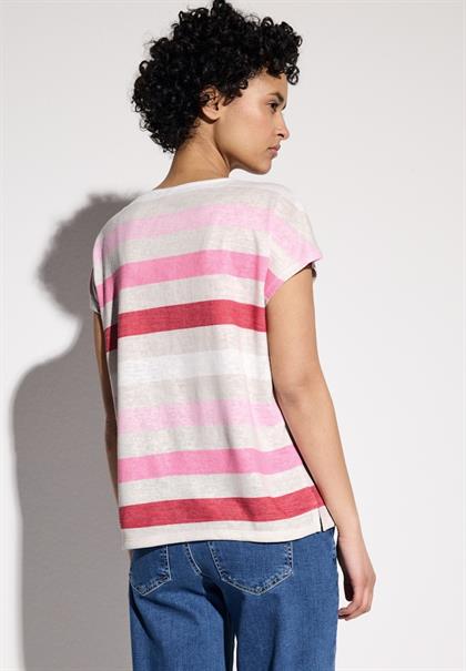 Gestreiftes T-Shirt glory red