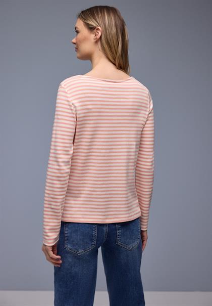 Gestreiftes T-Shirt light apricot