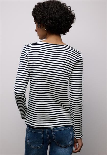 Gestreiftes T-Shirt shadowed navy