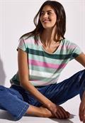 Gestreiftes T-Shirt soft jade green