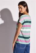 Gestreiftes T-Shirt soft jade green