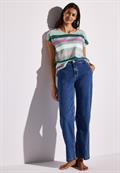 Gestreiftes T-Shirt soft jade green