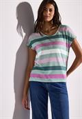 Gestreiftes T-Shirt soft jade green