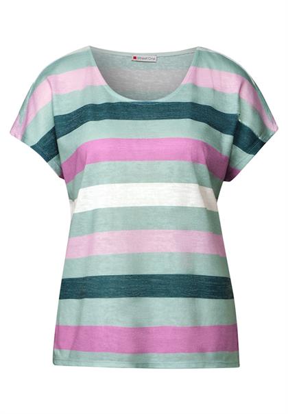 Gestreiftes T-Shirt soft jade green