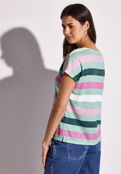 Gestreiftes T-Shirt soft jade green