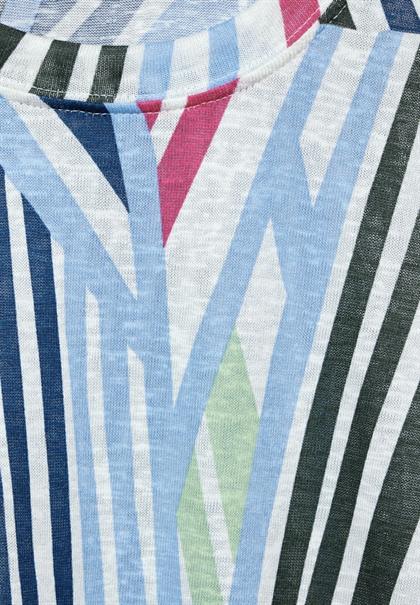 Gestreiftes T-Shirt vanilla white