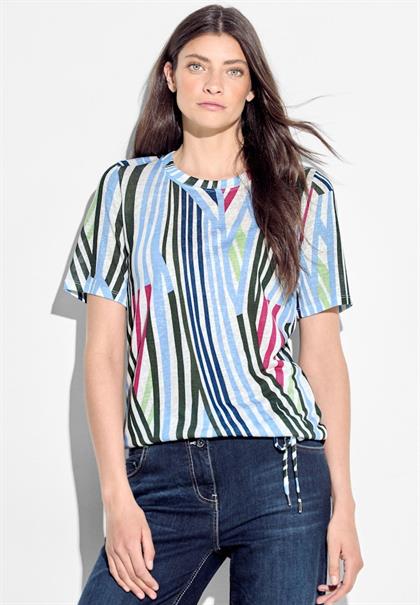 Gestreiftes T-Shirt vanilla white