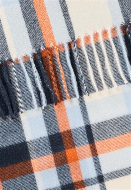 Gewebter Schal mit Karomuster light pumpkin check