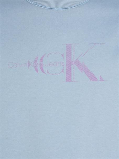 GLITCHED MONOLOGO CREW NECK iceland blue