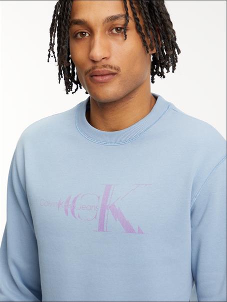 GLITCHED MONOLOGO CREW NECK iceland blue