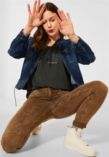 Glitter Wording Shirt bassy olive