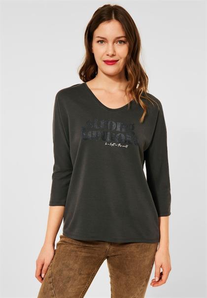 Glitter Wording Shirt bassy olive